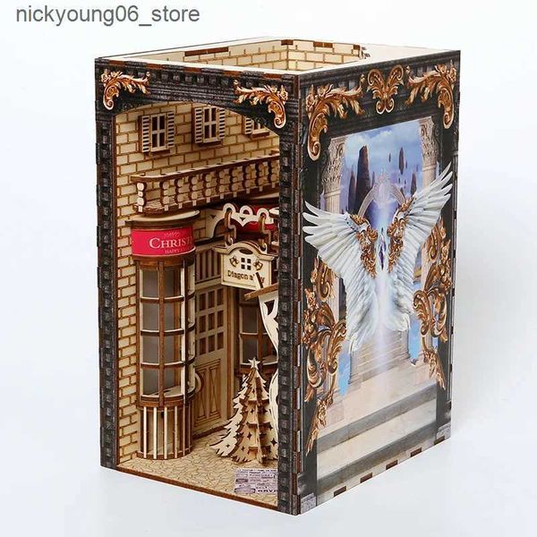 3D Puzzles DIY Booknook Kit Eternal Bookstore 3D Wooden Puzzle Bookshelf with light Magic Building Model Toys for Adult Home Decor L240910