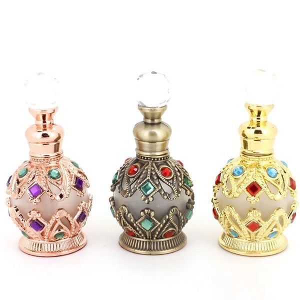 Essential Oils Diffusers 15ml Vintage Refillable Empty Crystal glass Perfume Bottle Handmade Home Decor Lady Holiday Gift P1205