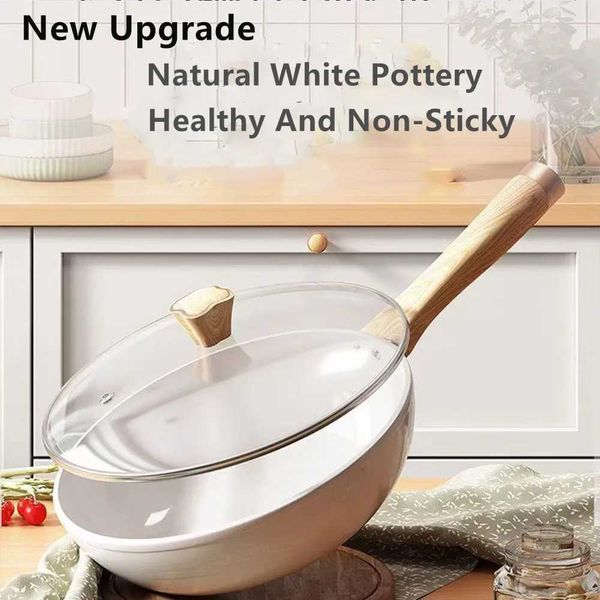 30cm Ceramic Non-Stick Pan Work Frying Pan This Steak Skillet Pancake Fried Induction Cooker Gas Stove kitchen Cookware Saucepan Y250122
