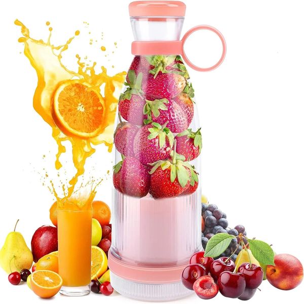 Portable Electric Juicer MIni Juice Blender 6 Blades Shake Smoothie Orange Lemon USB Charging Fruit Mixer Fresh Squeezer Machine 240415