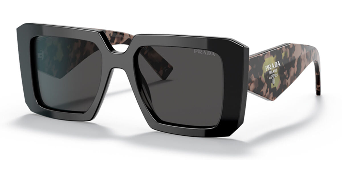 Prada PR 23YSF Asian Fit 1AB5S0 Svarte Solbriller Dame