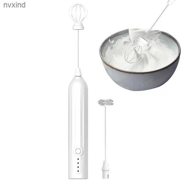 Coffee Makers Mini electric milk foam mixer wireless coffee whistle mixer skimmer manual egg mixer cappuccino frozen mixer y240930