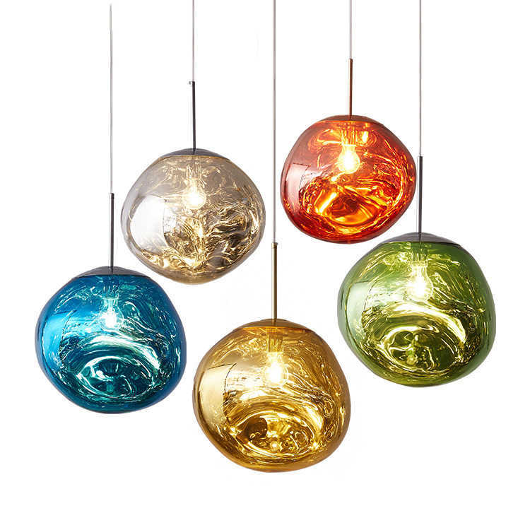 Nordic modern restaurant bar counter bar simple pendant lamp exhibition hall coffee shop dining room creative glass lamp lava pendant lamp X250813