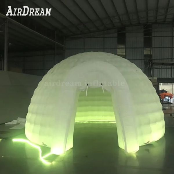 Wholesale Ads 5m color changing LED lighting inflatable dome tent lighted blow up igloo party tent for exhibition 458785