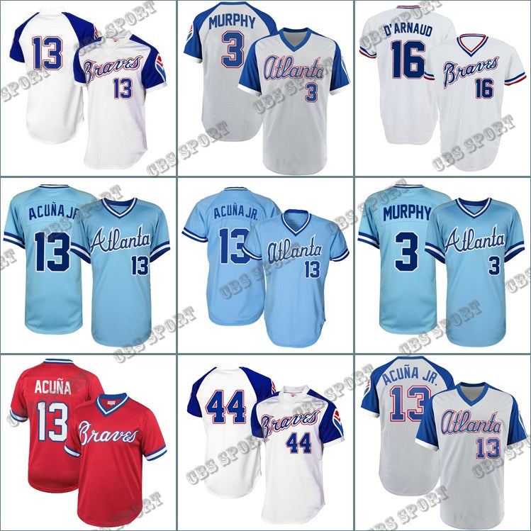 classic ronald ac jr throwback baseball jersey ender inciarte men women youth travis darnaud ozzie albies dale murphy chipper jones austin riley mar
