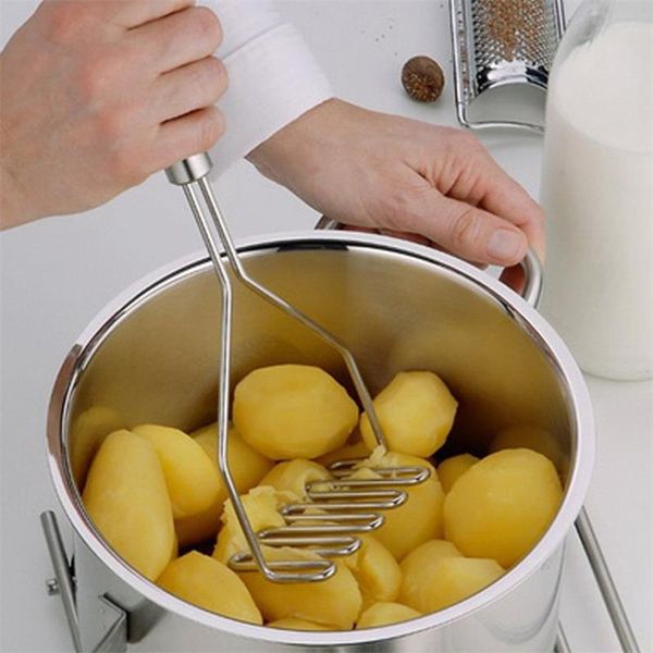 Stainless Steel Kitchen Gadget Potato Masher Press Cooking Tool Mashed Potatoes Wavy Pressure Ricer Kitchen Accessories
