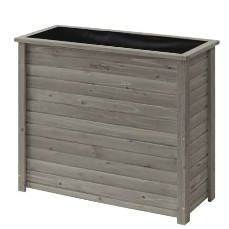 VegTrug Wooden Rectangle Planter Tall - Grey Wash Wood
