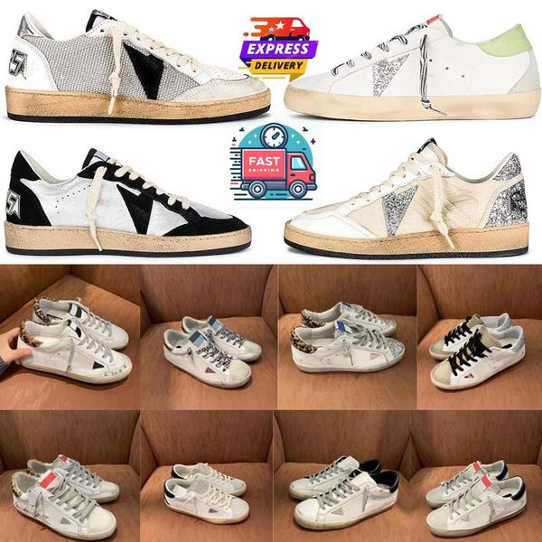 New Classic Designer Sneaker High Top Casual Shoes for Women Super Star Suede Sequined Leopard Print White Dirty Classic Nappa Glitter