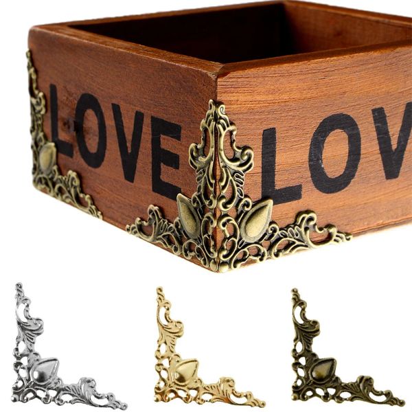 10pcs-lot Metal Corner Brackets Gold Bronze Color 40mm Corner Brackets for Photo Frame Furniture Corner Protector Decorative