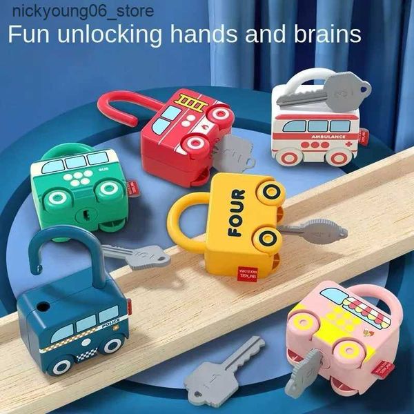 Baby Toy Baby Learning Lock with Key Car Games Montessori Educational Toy Number Matching Lock Toys Sensory Toys For Kids 1 2 3 Years L24091