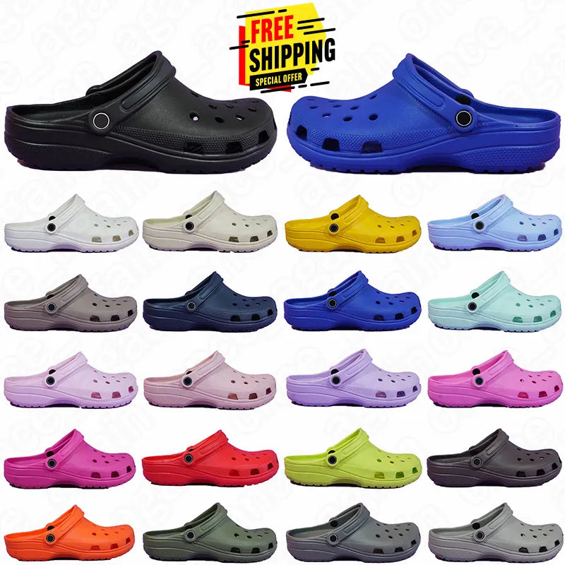 designer sandalscrocs clogs sliders Sandale waterproof summer beach outdoor shoes balck white pink sdfd women kids men slides slippers