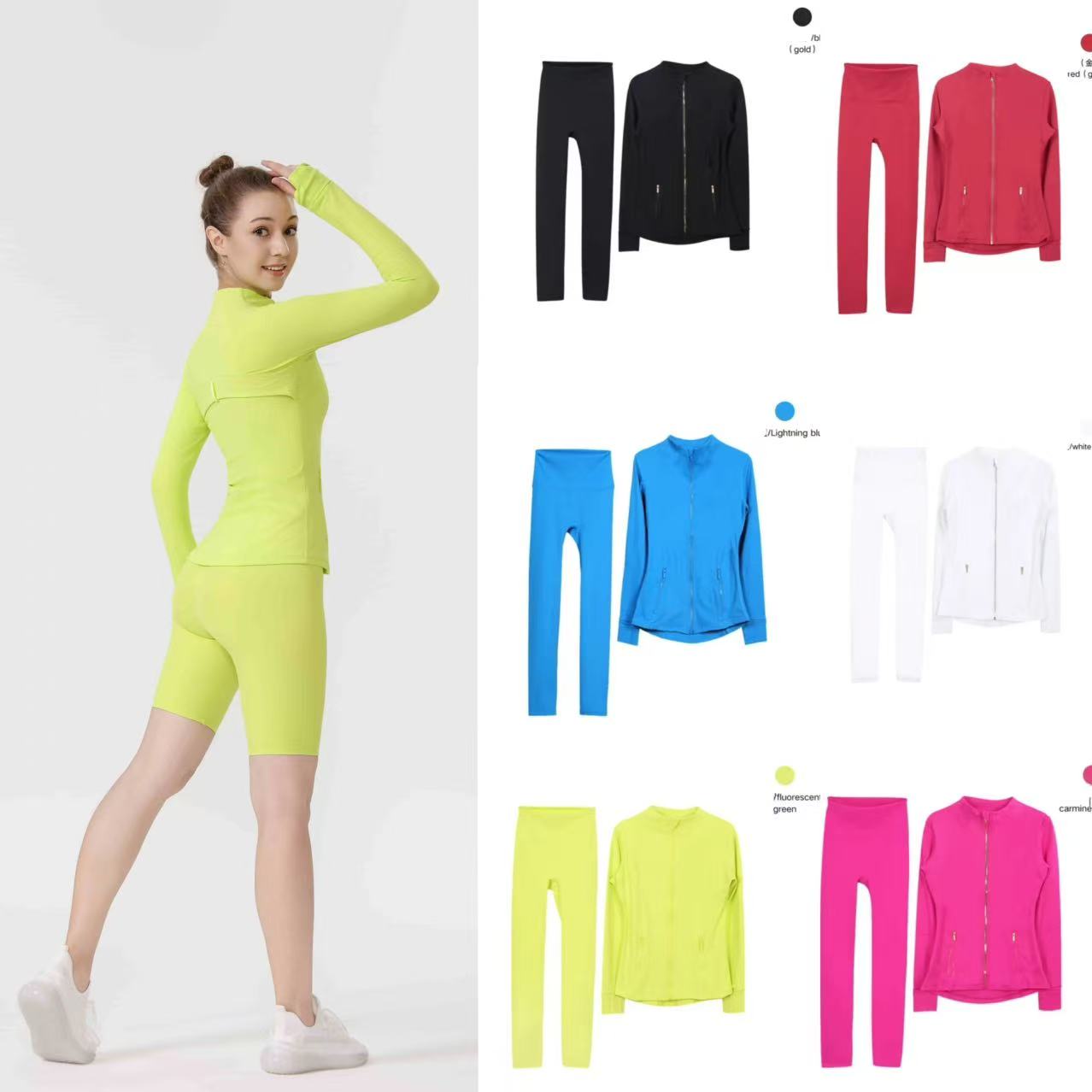 Top Yoga Jacket Women Define Workout Sport Coat Fitness Sports Quick Dry Activewear Top Solid Zip Up Sweatshirt Sportwear jump girl close skin take