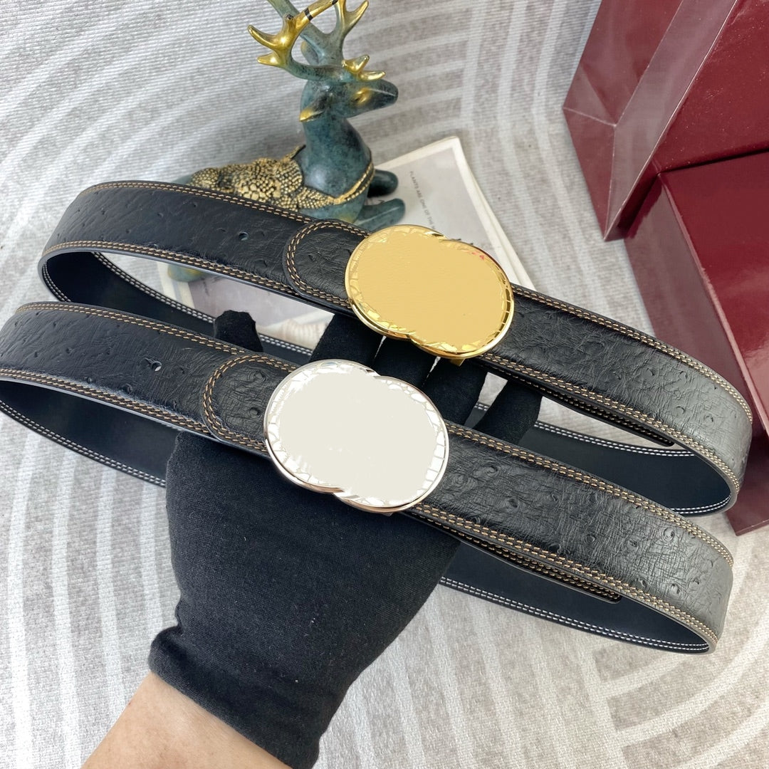 Designer Men&#039;s belt 3.8cm calfskin genuine leather top quality classic fashion waistband needle buckle Casual Business belt for men