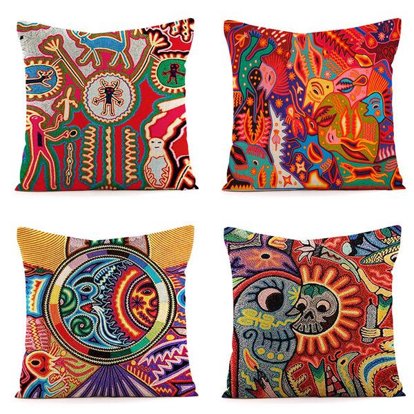 Bohemian vintage pillowcase Car backrest sofa upholstery cushion cover