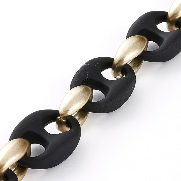 Chaînes de grains de café acryliques de style caoutchouté en plastique ccb peintes à la main