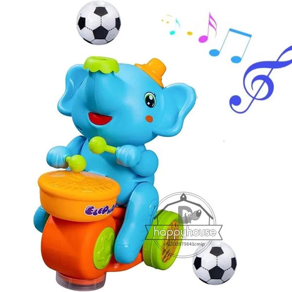 Musical Walking Elephant Drummer Toys for Kid Musical Toy com LED Light Music Activity Toys Aprendendo Toys Educacional 250114