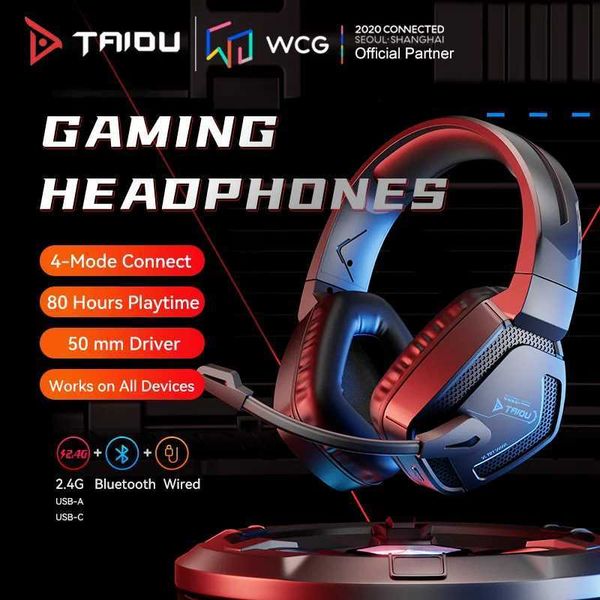 TAIDU T01 Gaming set High Quality Wireless phones 50mm Wired 4-mode Earphone Gamers Cho for PC PS5 Xbox Z241230