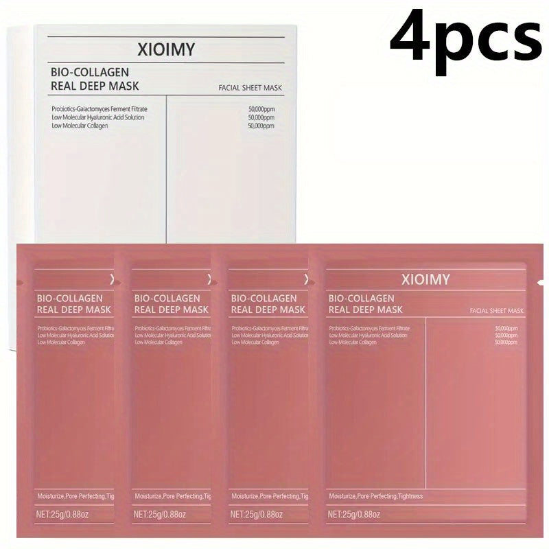 TEMU 4pcs Mask Set - Hypoallergenic, Alcohol-free, Moisturizing Face Masks For Hydrating, Firming And - Ideal For All Face Types, Collagen Face