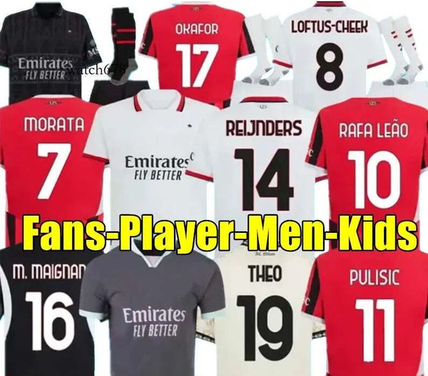 24 25 Maglia GIROUD RAFA LEAO PULISIC 4th Soccer Jersey Kid Kit 2023 2024 Home Away 3rd Football Shirts Calcio Maillot TOMORI THEO Pleasures