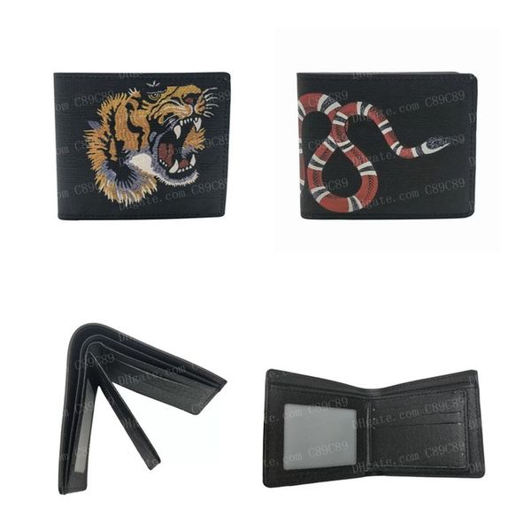 Designer Men Animal Short Wallet Leather Black Snake Tiger Bee Wallets Women Luxury Purse Wallet Card Holders Mens Black Card Holder Purses