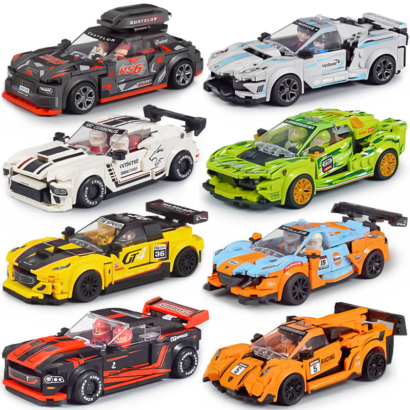 Model Building Kits City Technical Car Speed Champion Sports Racing Car Vehicle Racer Moc Building Blocks Educational Toys