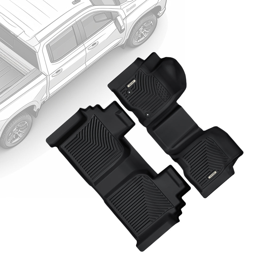 OEDRO All-Weather Floor Mats for 2019-2025 Chevy Silverado 1500 & GMC Sierra 1500 Crew Cab & 2020-2025 Chevy Silverado & GMC Sierra 2500HD 3500HD Crew