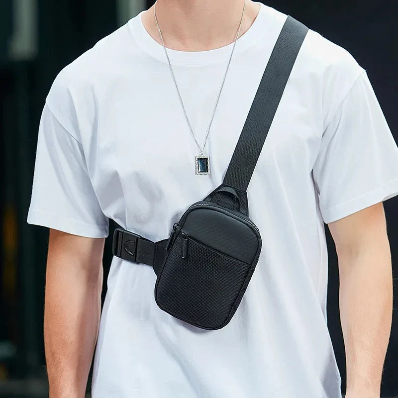 Japanese Mens Chest Bag Fashion Small Canvas Shoulder Crossbody Bags for Man Mini Cloth Sling Sport Cross Phone Male Handbag 250227