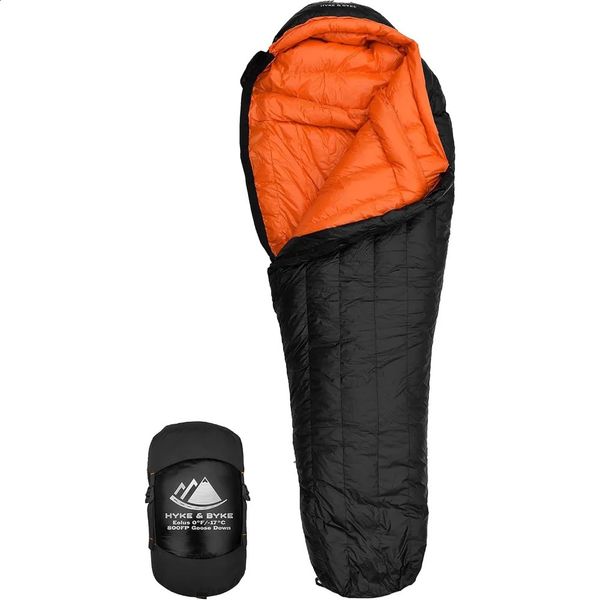 0°F Cold Weather Mummy Hiking Backpacking Sleeping Bag Goose Down 800 FP 4 Season Bags for Adults 240820