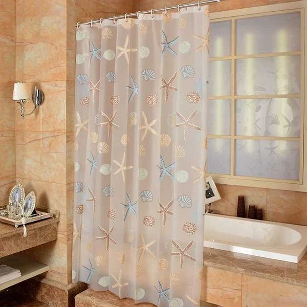 Starfish Pattern PEVA Shower Curtain Seaside Style Bathro Bath Curtain With Waterproof Mildew Bathro AccessoriesT250121