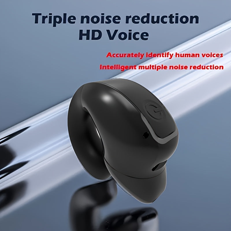 TEMU Clip-on Wireless Headphones With Noise Cancellation Function, Mobile Phone Control, Rechargeable Lithium Polymer Battery, Comfortable Sports