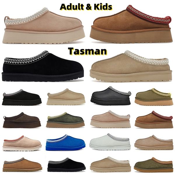 Tasman Boots Tazz slippers Slides sandals Classic Winter Warm Designer Women Snow black sand Fur Ankle Booties Mules Scuffs Chesut kids baby