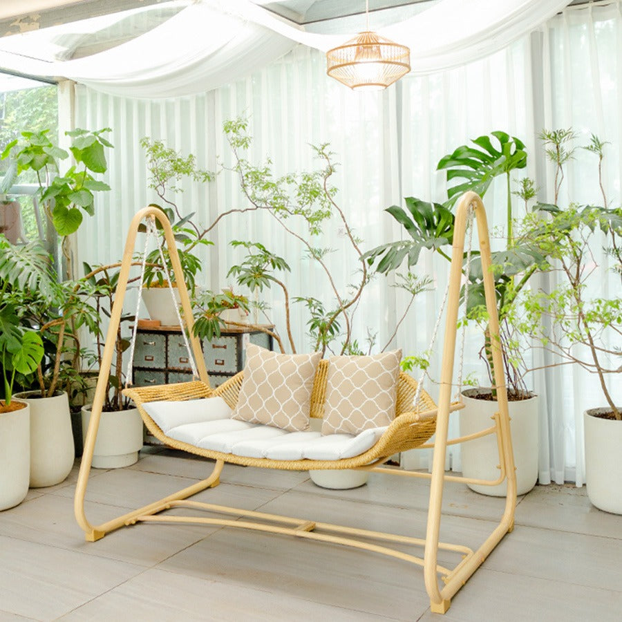 Outdoor swing hanging chair indoor double leisure hanging basket rattan chair garden courtyard net red rocking chair home balcony hammock