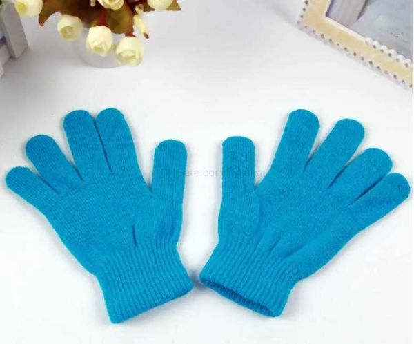 Winter Women Men Gloves Solid color acrylic Adult Monochrome Warm Magic Knit Gloves Bubble Gloves Five Finger sports glove LL