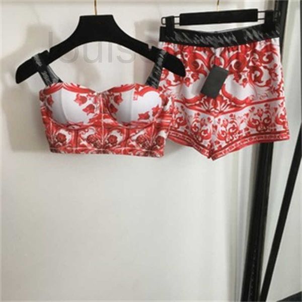 Skirt Set Designer Dress Sets For Women Outfits Fashion Suit Summer Print Strapless Camisole And High-waisted Short Skirts Vintage Woman Clo