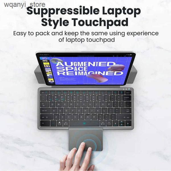 Keyboards Suitable for Windows iOS Phone rechargeable wireless keyboard foldable touchpad shell L240910