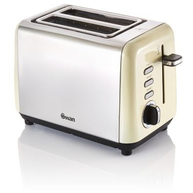 Swan ST14015CN Townhouse 2 Slice Toaster - Stainless Steel - Cream In stainlesssteel-cream