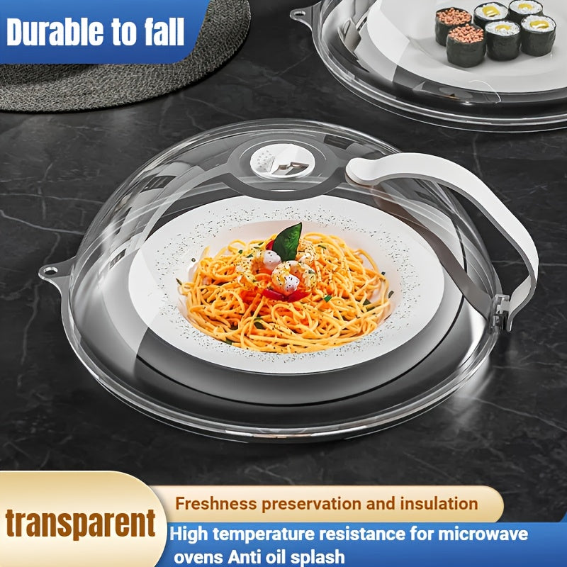 TEMU Microwave Safe Pc Food-grade Microwave Splatter Cover With Air Vents & Clear Window - Heat-resistant Lid For Cooking, Warming, Steam - Oven &