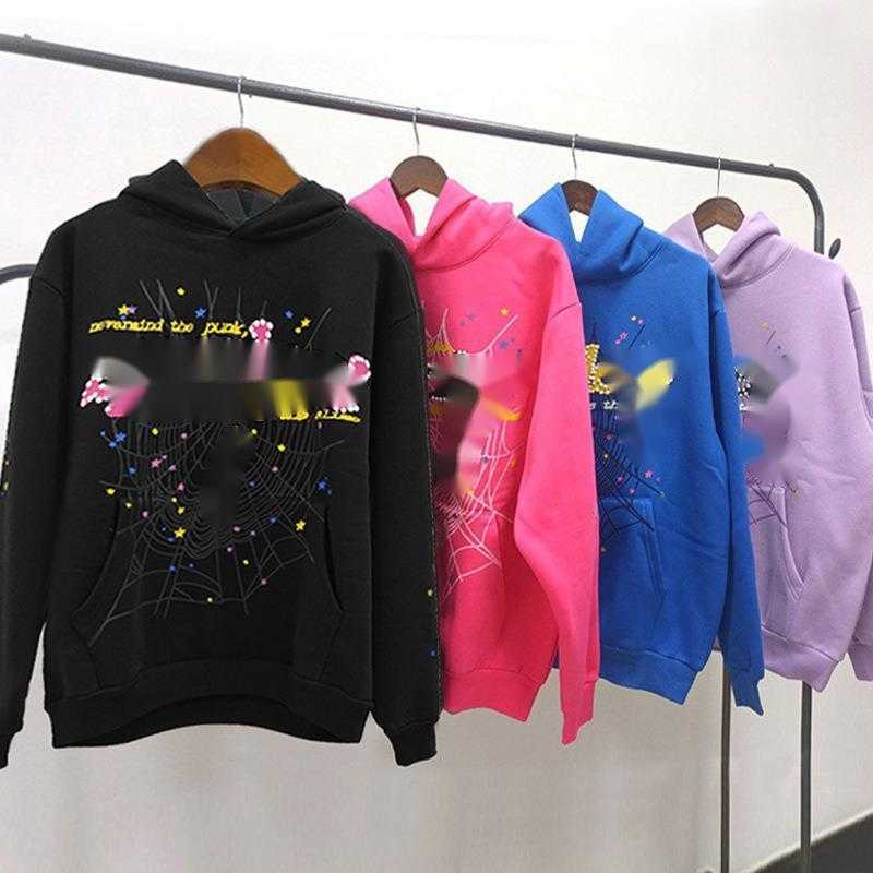 Heavyweight 450G Thickened Fleece Sweatshirt with Hoodie for Men; Bubble Print Spider L251022