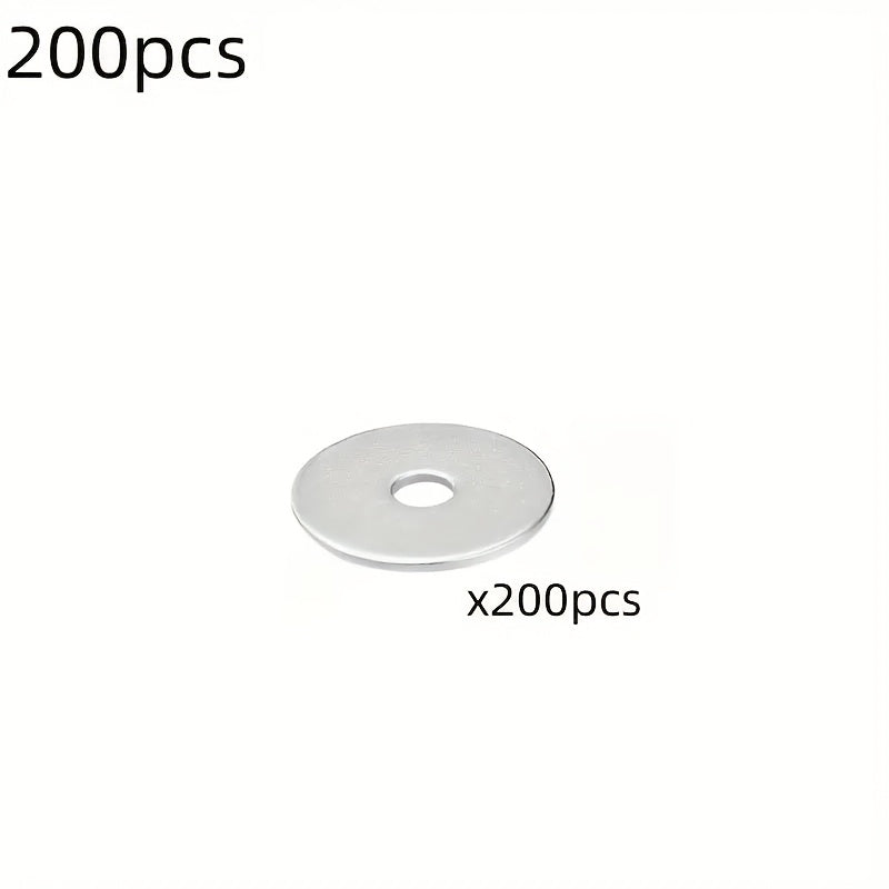 TEMU 200pcs Set Zinc- Metal Washers , - And Bolts , 12mm 0.8mm For Christmas Halloween