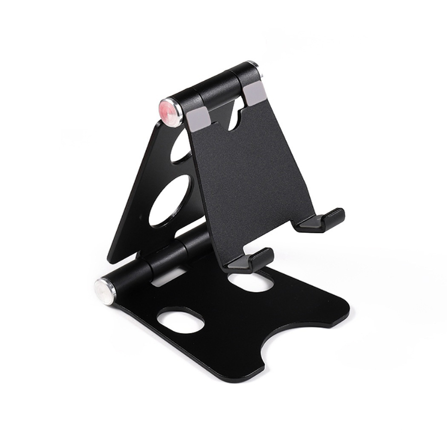 Universal Folding Adjustable Cell Phone-Tablet Stand - Small - Black