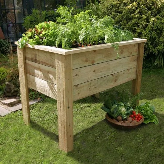 Zest Garden Deep Root Wooden Planter - 1m In NaturalWood