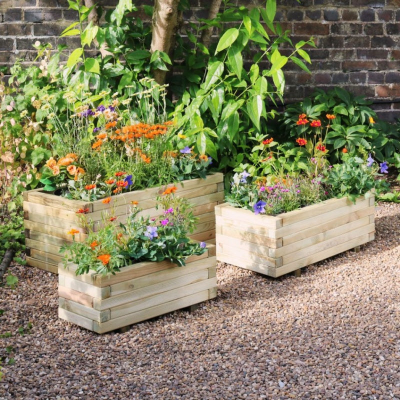 Zest Garden Gresford Wooden Planter Set In NaturalWood