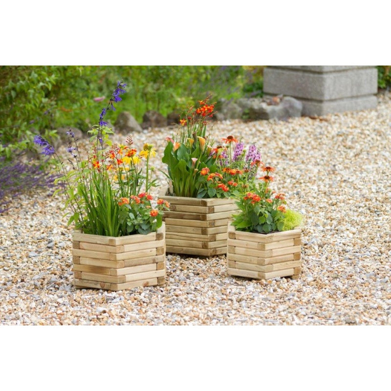 Zest Garden Marford Hexagonal Planter Set In NaturalWood