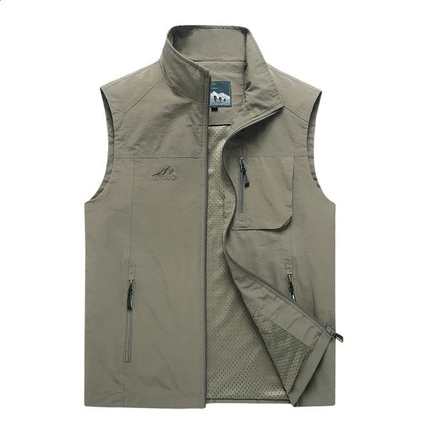 Summer Vest Men Casual Men Vest Plus Size 7XL Waistcoat Male Outerwear Quick Dry Breathable Mesh Line Vest Sleeveless Jackets 250206