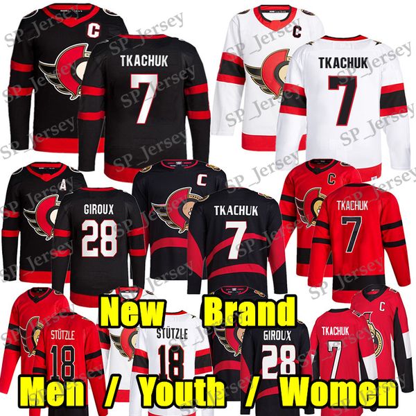 #7 Brady Tkachuk New Brand hockey jersey #28 Claude Giroux Tim Stutzle David Perron Artem Zub Drake Batherson Shane Pinto Thomas Chabot Linu