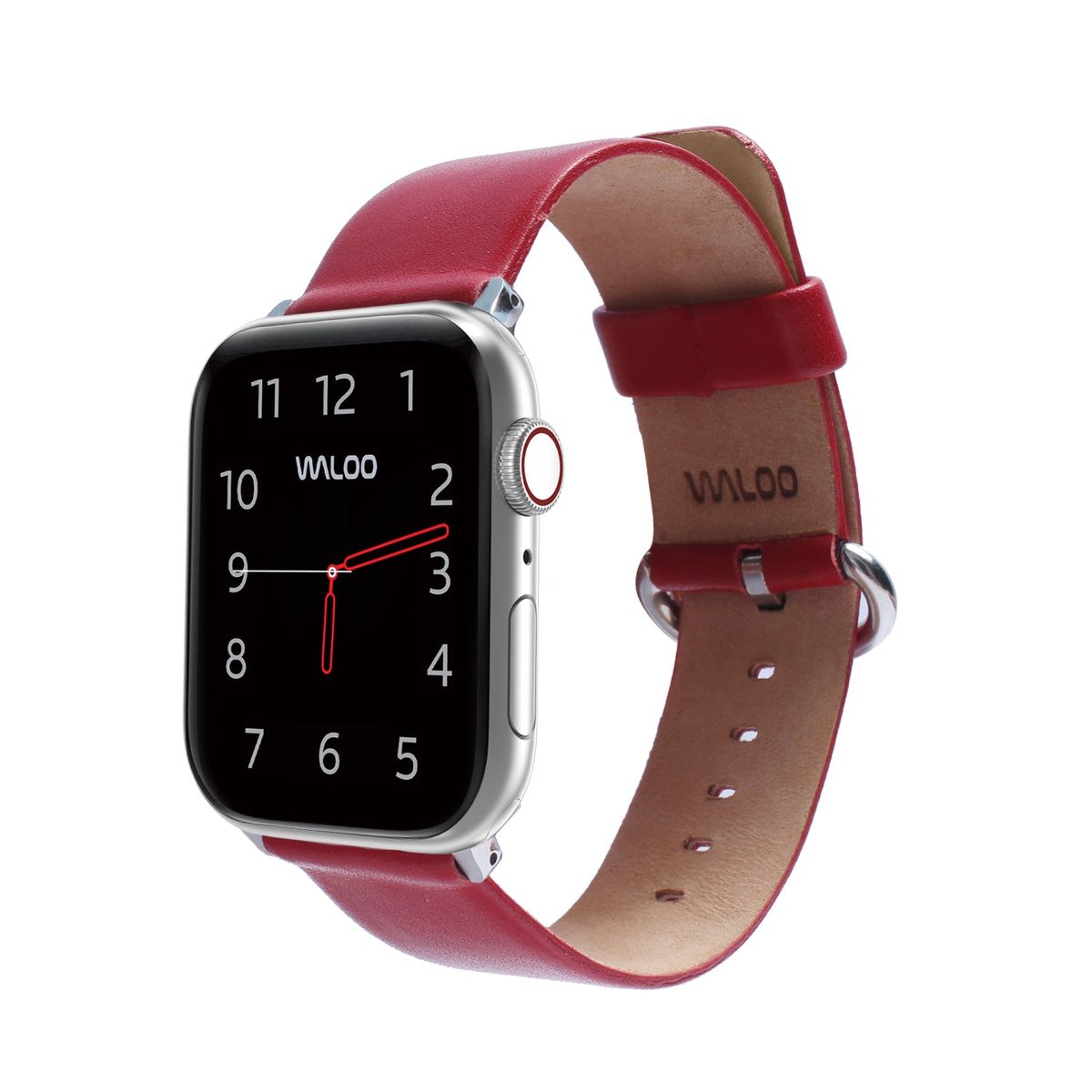 Leather Grain Apple Watch Replacement Band Series 1-9 - 42-44-45mm - Red