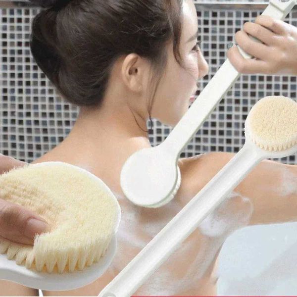 Bath Tools Accessories New simple PP long handle soft nylon bath brush easy to clean back exfoliating massage brush bathroom accessories G24