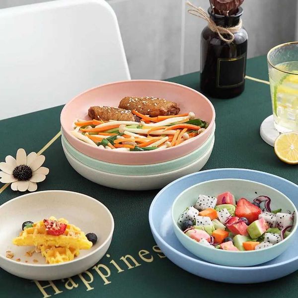 Dinner Plate Solid Color Smooth Surface Food Grade Round Food Plate Microwave Safe Anti-Slip Base Dinner Dish Kitchen SuppliesC241106