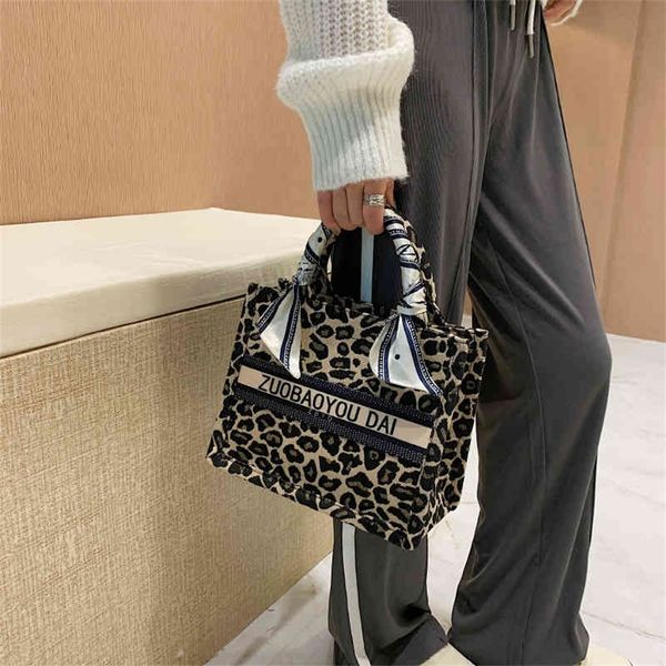 69% Off Evening Bags Online sale Minority light luxury leopard pattern old flower tote large capacity shopping women&#039;s one handbag6UR0