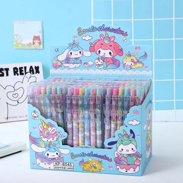 12pcs-lot Cartoon Unicorn Kuromi Kawaii Gel Pen Set Cute Pens Black Ink 0.5mm School Supplies Stationery Ballpoint Pen Writing Tool Student